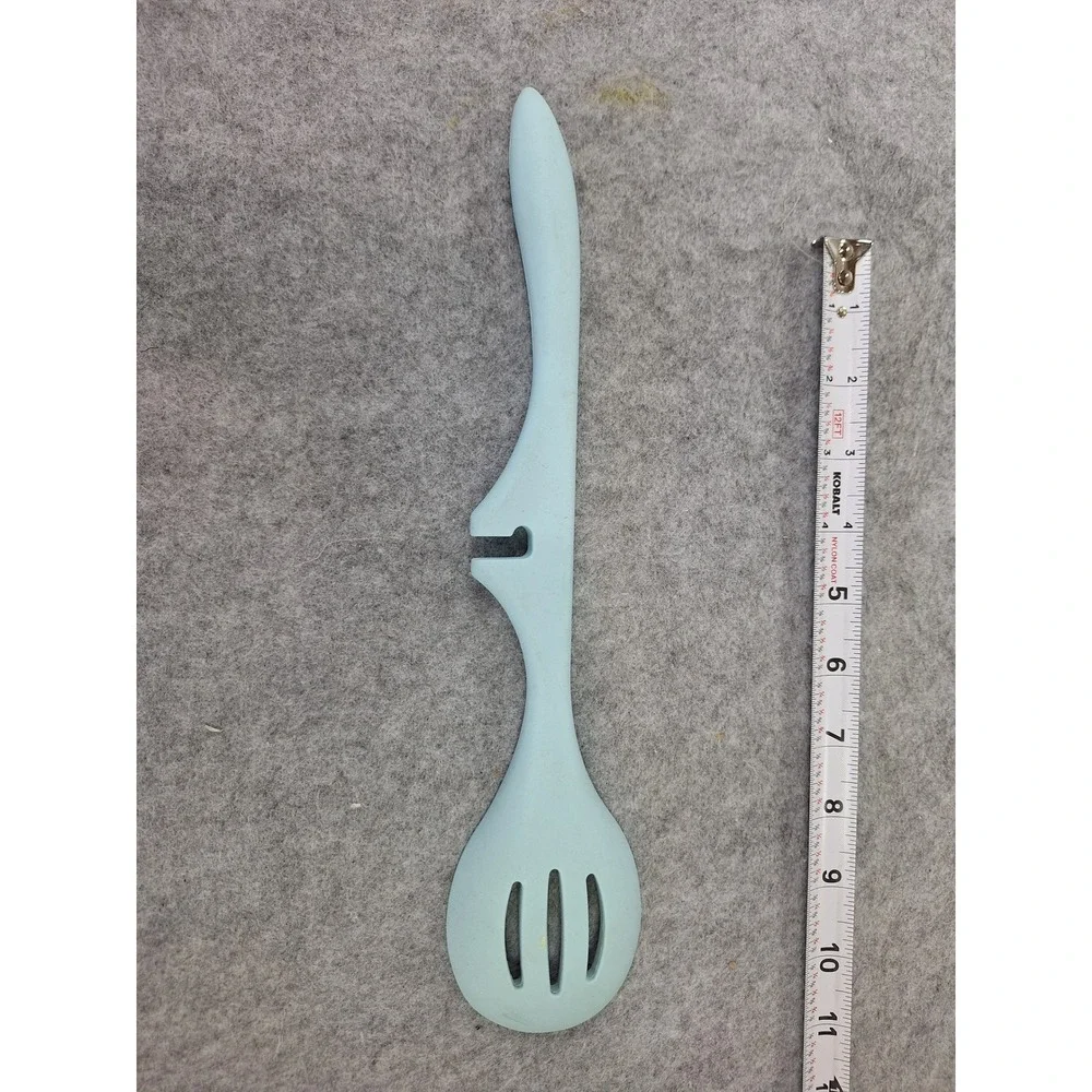 Rachael Ray Lazy Slotted Spoon Light Blue Silicone Pot Resting Kitchen Tool 12